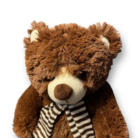 Ms Teddy Bear Plush Striped Scarf Nursery Decor Stuffed Animal Shower Gift 15" - Picture 5 of 9